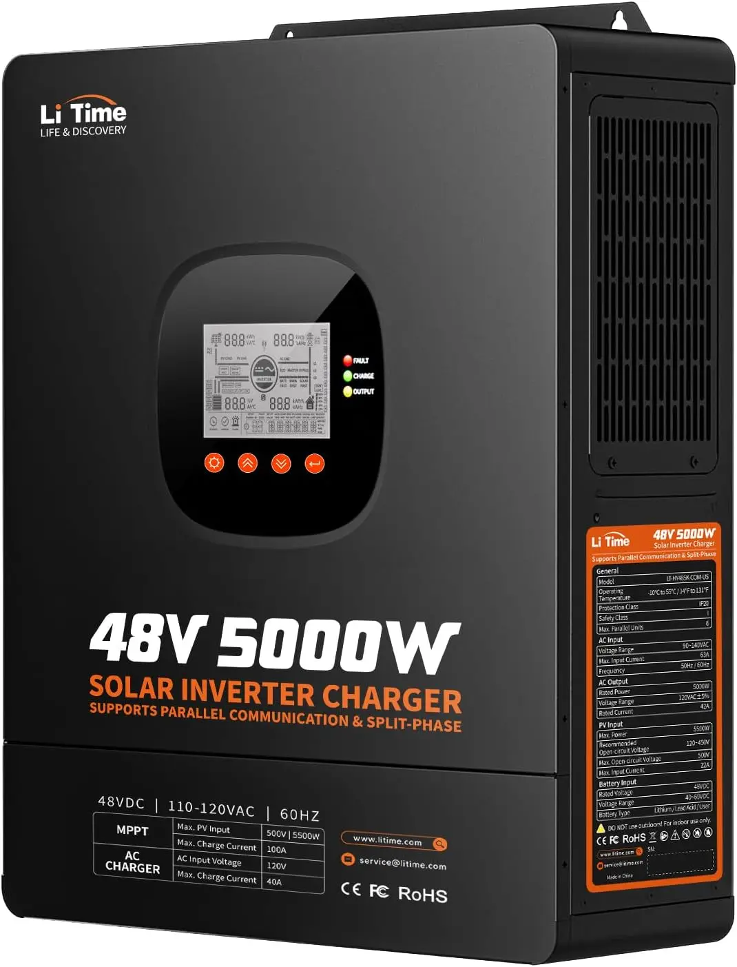 LiTime 5000W Solar Hybrid Inve - Parallel Solar Inverter 48V 5000W Mppt ulasan dan harga