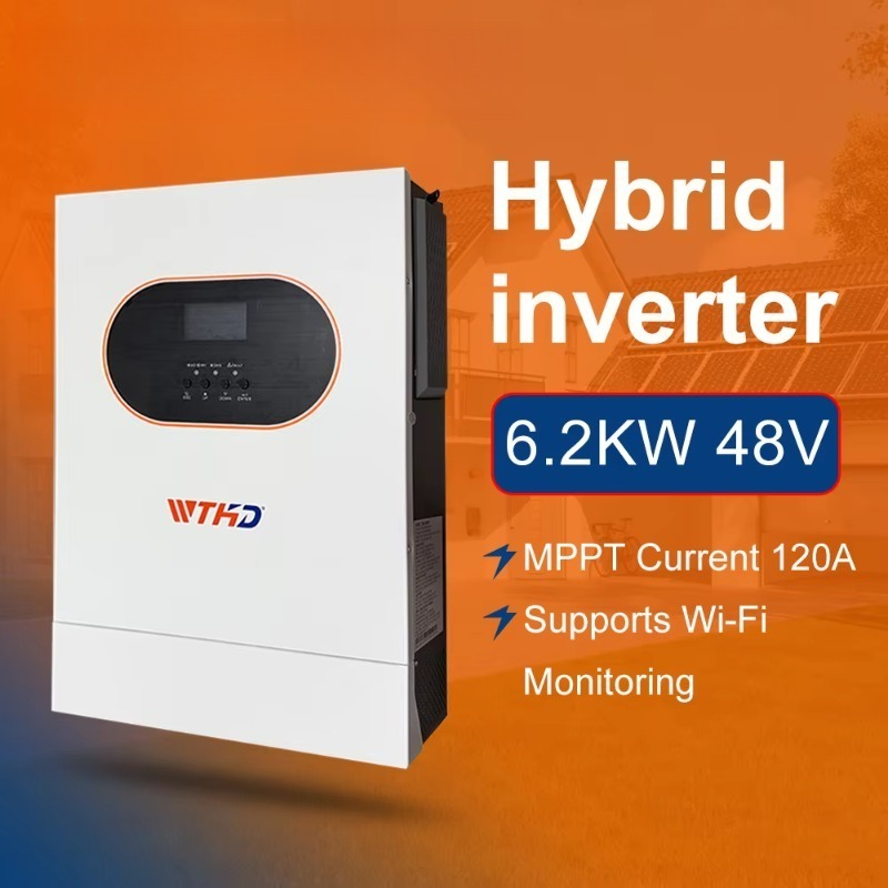 6.2KW Single Phase Off Grid On - Off Grid Solar Inverter 48V 6000W ulasan dan harga