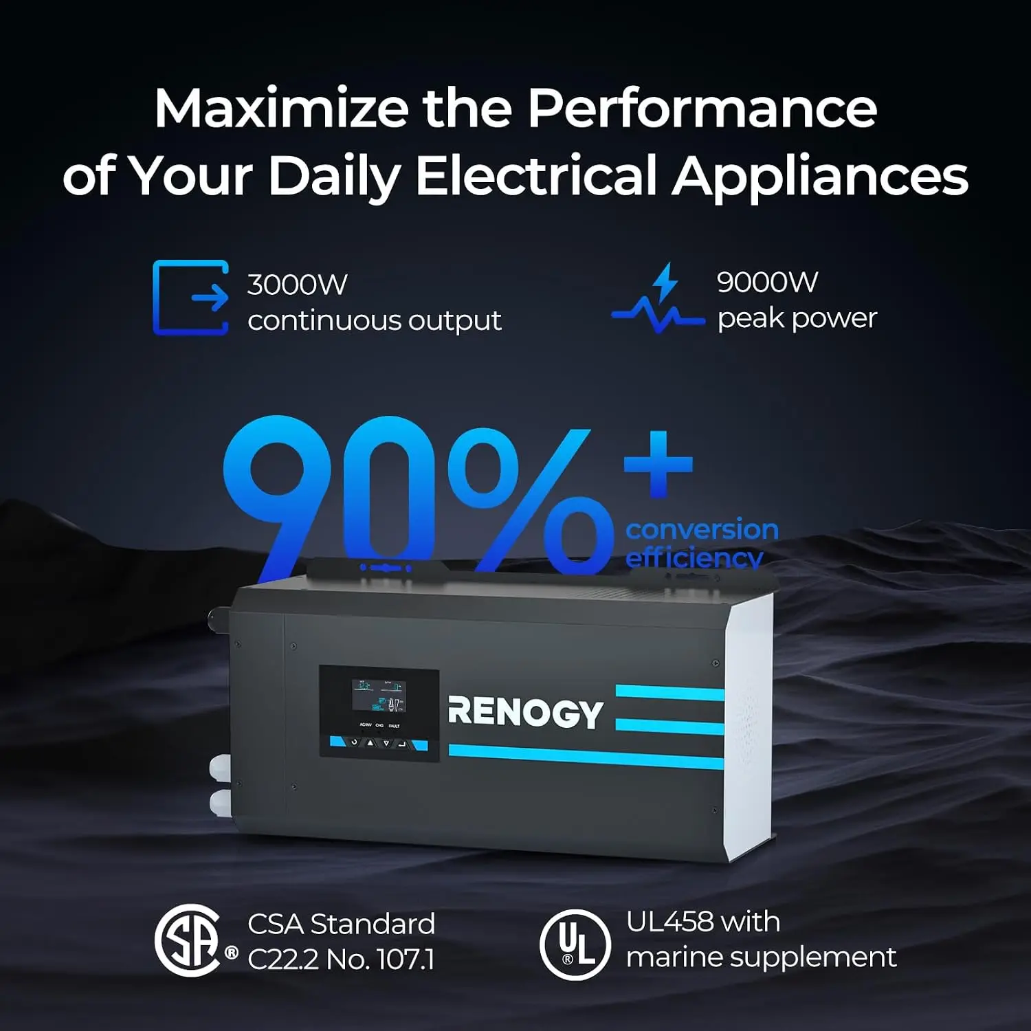 Renogy 3000w Pure Sine Wave In - Rv Pure Sine Inverter Charger 3000W 12V ulasan dan harga